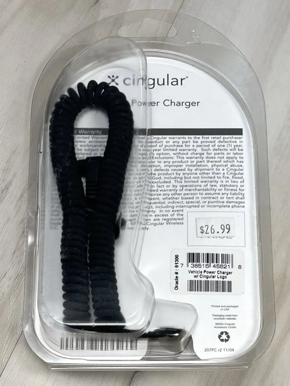 CINGULAR VEHICLE POWER CHARGER for Motorola C350g V220 V180 Cell Phones NOS NEW